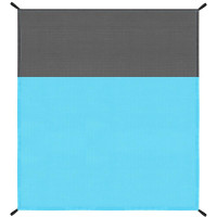 Cearsaf de plaja cu geanta de transport, 200x210cm, albastru gri