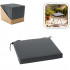 Perna scaun 40x40x5 cm, poliester impermeabil, cu fermoar si prindere, gri inchis [8]