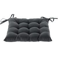 Perna scaun 40x40x6 cm, matlasata, poliester impermeabil, cu prindere, gri inchis