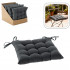 Perna scaun 40x40x6 cm, matlasata, poliester impermeabil, cu prindere, gri inchis [11]
