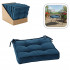 Perna scaun 40x40x6 cm, colturi drepte, poliester impermeabil, cu prindere, albastra [3]