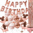 Set 48 baloane si decoratiuni, Happy Birthday, incluse fata de masa si perdea roz [2]