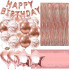 Set 48 baloane si decoratiuni, Happy Birthday, incluse fata de masa si perdea roz [3]