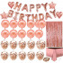Set 48 baloane si decoratiuni, Happy Birthday, incluse fata de masa si perdea roz [5]