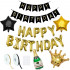 Set 53 baloane si decoratiuni, Happy Birthday, argintiu, negru, auriu [6]