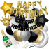 Set 53 baloane si decoratiuni, Happy Birthday, argintiu, negru, auriu [9]