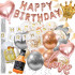 Set 48 baloane si decoratiuni, Happy Birthday, argintiu, roz [3]