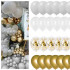 Set 50 baloane pentru petrecere, 40cm, alb, auriu, gri [3]