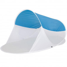 Cort plaja si picnic semi-deschis Sersimo, protectie UV, 200x120x95cm, albastru alb