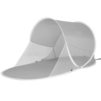 Cort plaja si picnic semi-deschis Sersimo, protectie UV, 190x100x90cm, gri