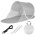 Cort plaja si picnic semi-deschis Sersimo, protectie UV, 190x100x90cm, gri [10]