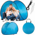 Cort plaja si picnic semi-deschis Sersimo, protectie UV, 150x90x90cm, albastru negru [11]