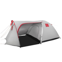 Cort plaja sau camping, impemeabil, cu terasa, 4 locuri, 200x350x135cm, gri Cort plaja sau camping, impemeabil, cu terasa, 4 locuri, 200x350x135cm, gri