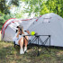 Cort plaja sau camping, impemeabil, cu terasa, 4 locuri, 200x350x135cm, gri [23]