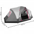Cort camping, impemeabil, protectie UV, 6 locuri, 215x450x180cm, gri [5]