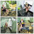 Cort camping, impemeabil, 2 camere + hol, 4 locuri, 460x200x245cm, verde [34]