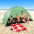 Cort plaja XXL semi-inchis cu protectie UV, podea izolanta, 210x120x112 cm, verde [14]