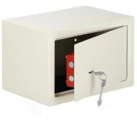 RESIGILAT: Seif standard cu cheie, 200x310x200 mm, Otel, Bej