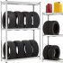 Raft depozitare anvelope cu polite suplimentare MDF, cadru otel galvanizat, 120x40x180 cm, gri [5]