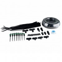 Set irigare gradina cu micro-aspersoare rotative, furtun PVC 30 metri, sistem udare plante si sere, negru Set irigare gradina cu micro-aspersoare rotative, furtun PVC 30 metri, sistem udare plante si sere, negru
