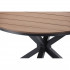 Masa rotunda pentru gradina, cadru aluminiu cu blat polywood aspect lemn, 112x73 cm, maro natur [4]