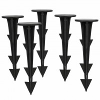 Set 100 cuie plastic fixare folii, tip ancora harpon, 120 mm, negru