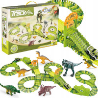 Circuit masinute Dinosaur Park, cu 320 de piese, pista configurabila Circuit masinute Dinosaur Park, cu 320 de piese, pista configurabila