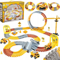 Circuit masinute, Santier cu utilaje, cu 180 de piese, pista configurabila Circuit masinute, Santier cu utilaje, cu 180 de piese, pista configurabila