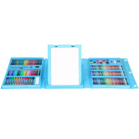 Set de pictura si desen pentru copii, 208 de piese, trusa plastic albastru Set de pictura si desen pentru copii, 208 de piese, trusa plastic albastru