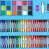 Set de pictura si desen pentru copii, 208 de piese, trusa plastic albastru [13]