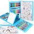 Set de pictura si desen pentru copii, 208 de piese, trusa plastic albastru [33]