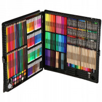 Set de pictura si desen pentru copii, 258 de piese, trusa plastic Set de pictura si desen pentru copii, 258 de piese, trusa plastic