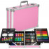 Set de pictura si desen pentru copii, 145 de piese, trusa aluminiu roz [33]