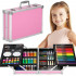 Set de pictura si desen pentru copii, 145 de piese, trusa aluminiu roz [35]