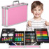 Set de pictura si desen pentru copii, 145 de piese, trusa aluminiu roz [36]