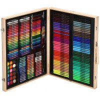 Set de pictura si desen pentru copii, 251 de piese, trusa lemn Set de pictura si desen pentru copii, 251 de piese, trusa lemn