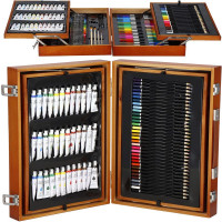 Set de pictura si desen pentru copii, 174 de piese, trusa lemn Set de pictura si desen pentru copii, 174 de piese, trusa lemn