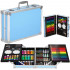Set de pictura si desen pentru copii, 145 de piese, trusa aluminiu albastra [32]