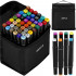 Set 48 de carioci profesionale, markere multicolore, cu cerneala pe baza de alcool, cap dublu [4]