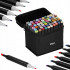 Set 60 de carioci profesionale, markere multicolore, cu cerneala pe baza de alcool, cap dublu [2]