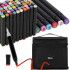 Set 60 de carioci profesionale, markere multicolore, cu cerneala pe baza de alcool, cap dublu [3]