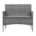 Set mobilier gradina 4 piese, canapea 2 locuri, 2 scaune si masa sticla, perne incluse, ratan sintetic, gri [3]