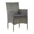 Set mobilier gradina 4 piese, canapea 2 locuri, 2 scaune si masa sticla, perne incluse, ratan sintetic, gri [5]