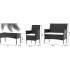 Set mobilier gradina 4 piese, canapea 2 locuri, 2 scaune si masa sticla, perne incluse, ratan sintetic, gri [6]