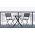 Set mobilier balcon pliabil cu masa sticla si 2 scaune, structura metalica, 60x70 cm, negru [2]