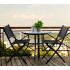 Set mobilier gradina sau balcon, masa semirotund sticla cu 2 scaune pliabile, negru [3]
