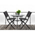 Set mobilier gradina sau balcon, masa semirotund sticla cu 2 scaune pliabile, negru [4]