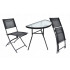 Set mobilier gradina sau balcon, masa semirotund sticla cu 2 scaune pliabile, gri [10]