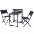 Set mobilier pentru balcon, pliabil, masa si 2 scaune, negru [7]