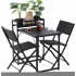 Set mobilier pentru balcon, pliabil, masa si 2 scaune, negru [8]